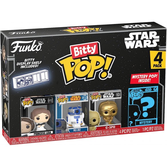 Funko Bitty Pop - Star Wars 4 Pack - Princess Leia / R2-D2 / C-3PO / Mystery
