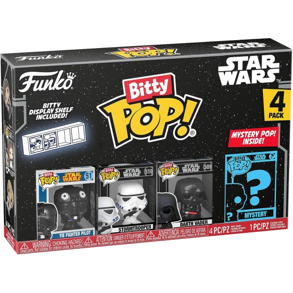 Funko Bitty Pop - Star Wars 4 Pack - TIE Fighter Pilot / Stormtrooper / Darth Vader / Mystery