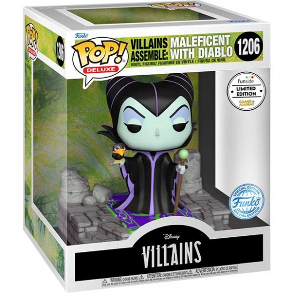 Funko Pop Deluxe 1206 - Villains Assemble: Maleficent with Diablo (Oversized) (Special Edition) (Funside GA Limited Edition)