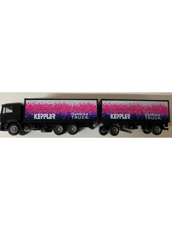 HERPA USATO 80 Scala HO MAN colore nero con rimorchio trasporto bevande