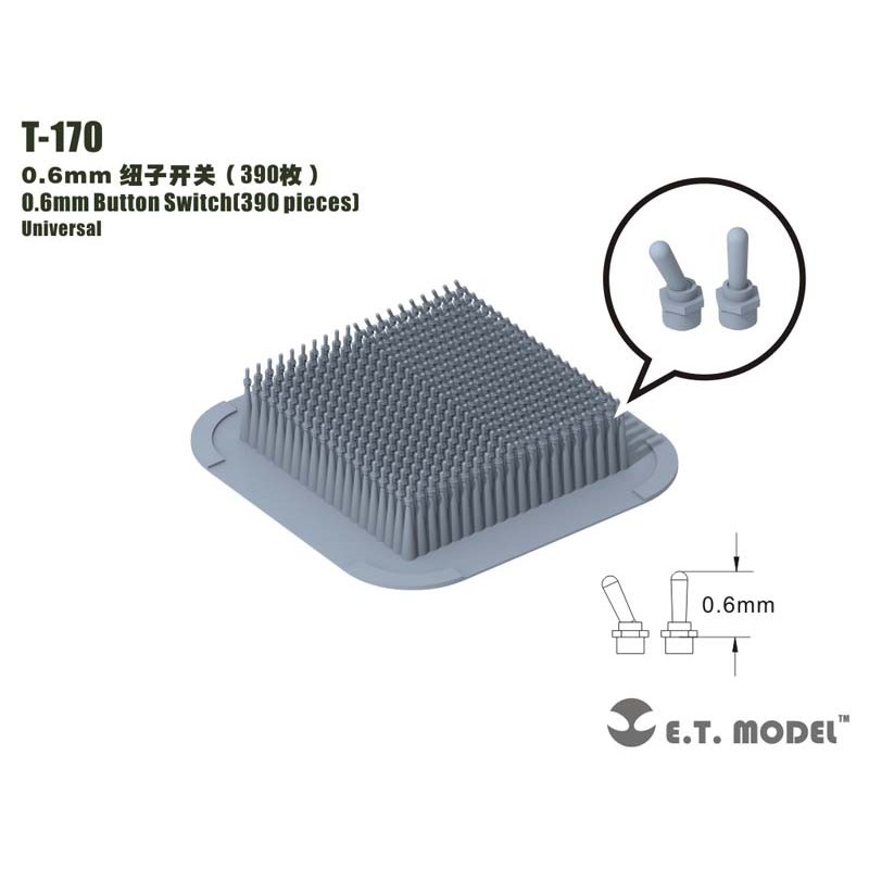 Interruttori ON-OFF, 0,6 mm. E.T. MODEL T-170
