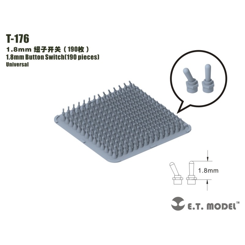 Interruttori ON-OFF, 1,8 mm. E.T. MODEL T-176