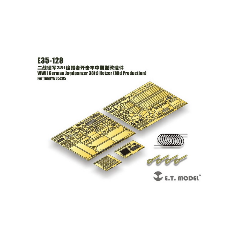 Pellicola fotoincisa: tedesco Jagdpanzer 38(t) Hetzer - Media produzione. E.T. MODEL E35-128