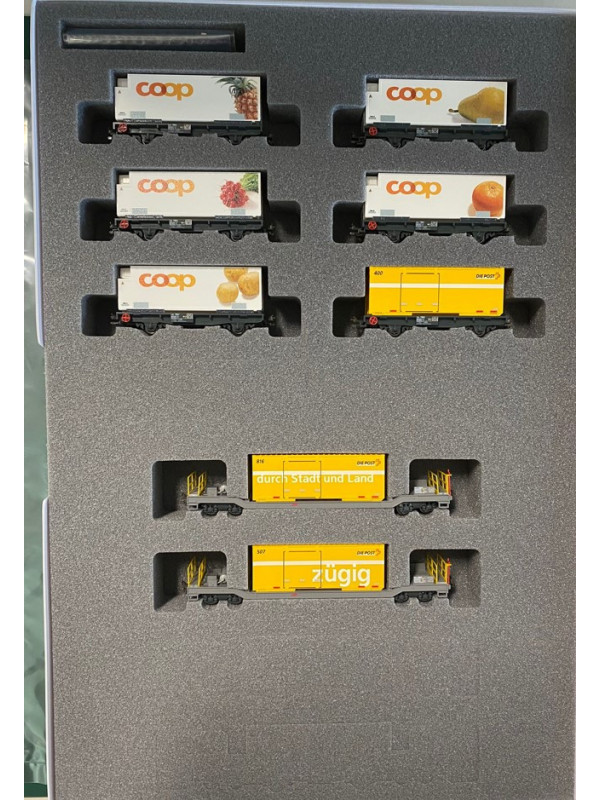 KATO 7074102 Scala N Set 8 pezzi carri merci RhB trasporto container (inclusi)