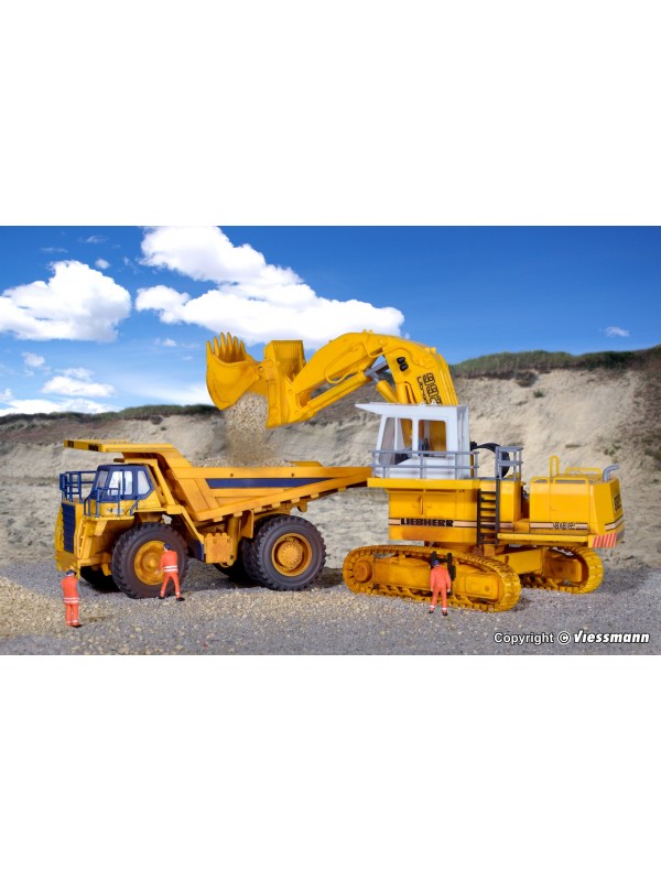 KIBRI 11277 Scala HO Ruspa con cingoli LIEBHERR R992 Litronic con benna