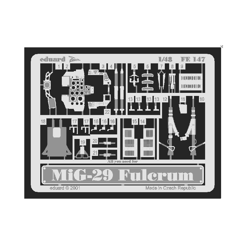 Area fotoincisa: MiG-29A Fulcrum (kit ACADEMY). EDUARD FE147