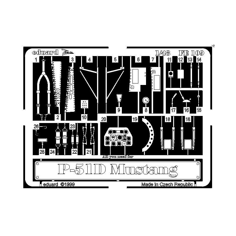 Area fotoincisa: P-51D (kit TAMIYA). EDUARD FE109