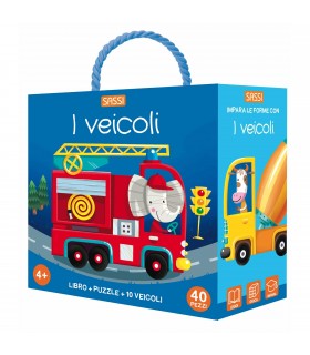 Libro Puzzle da 40 Pezzi - Impara le Forme con: I Veicoli