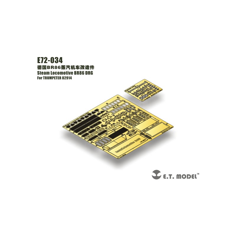 Fotoincisione: locomotiva a vapore BR86 DRG. E.T. MODEL E72-034