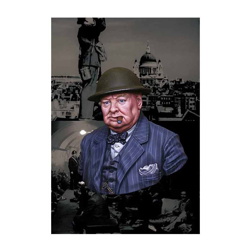 "Mai arrendersi" il primo ministro britannico Winston Churchill. LIFE MINIATURES LM-B005