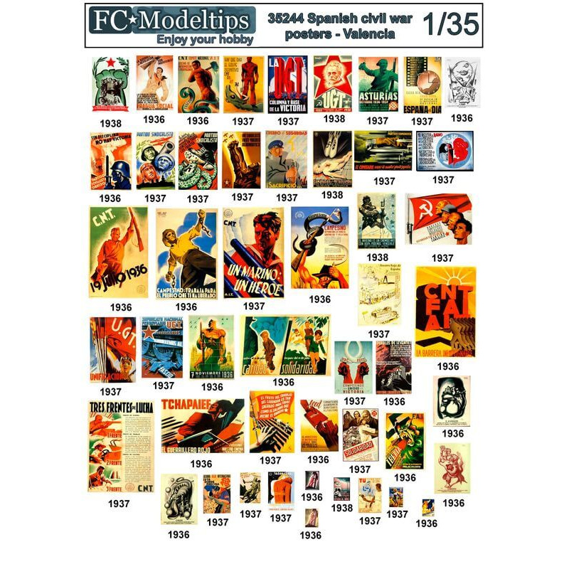 Calcas: Manifesti della guerra civile spagnola a Valencia. FC MODELTIPS 35244