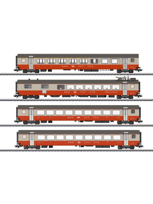 MARKLIN 42190 Scala HO Set quattro carrozze passeggeri Swiss Express epoca IV - IN ACCONTO