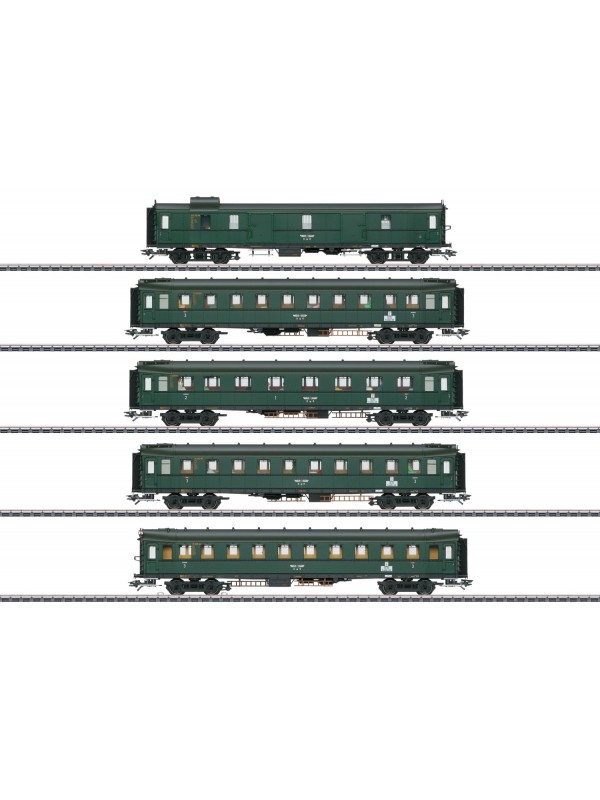 MARKLIN 42265 Scala HO Set 5 carrozze per treni rapidi Hechtwagen DR epoca II