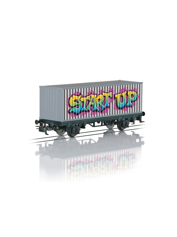 MARKLIN 44831 Scala HO Start UP - Carro due assi carico container con Graffiti