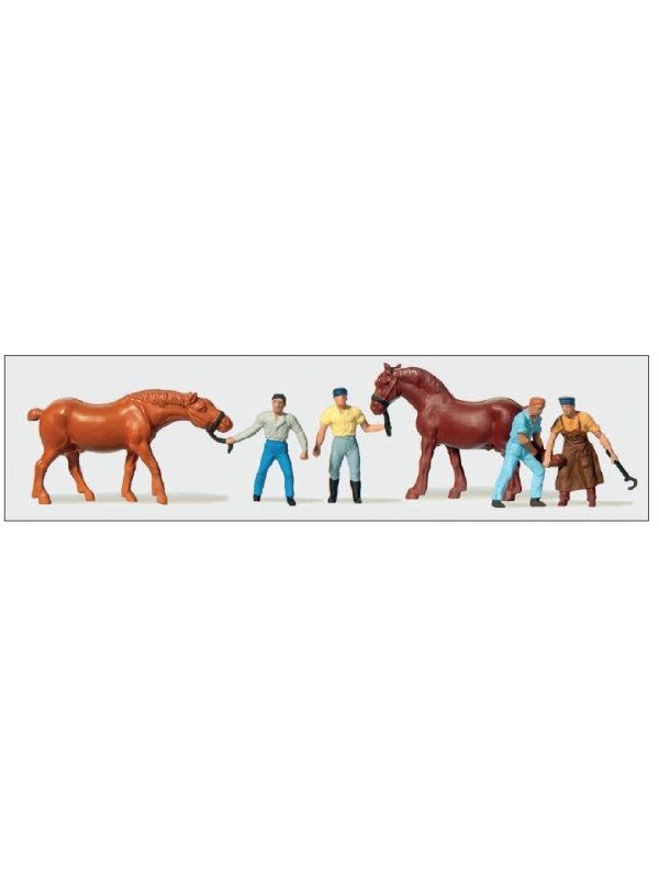 MERTEN 0210889 Scala HO Maniscalchi con cavalli (pz. 4 e due cavalli)