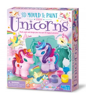Modella & Dipingi - Unicorni Glitter 3D