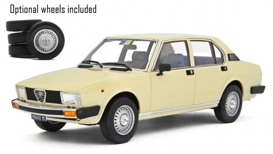 MODELLINO IN SCALA COMPATIBILE CON ALFA ROMEO ALFETTA 2.0 L 1978 IVORY 1:18 LAUDO RACING LM154F