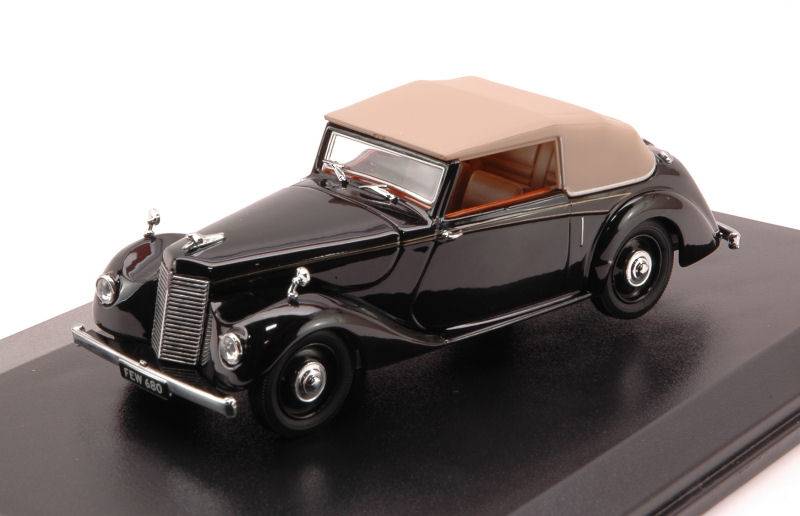 MODELLINO IN SCALA COMPATIBILE CON ARMSTRONG SIDDELEY HURRICANE CABRIO SOFT TOP 1946 BLACK 1:43 OXFORD OXFASH004