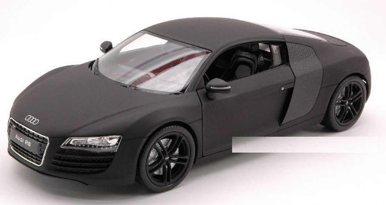 MODELLINO IN SCALA COMPATIBILE CON AUDI R 8 2007 MATT BLACK 1:24 WELLY WE2348