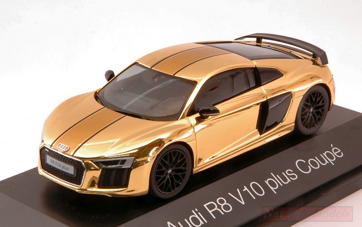 MODELLINO IN SCALA COMPATIBILE CON AUDI R8 V10 PLUS COUPE GOLD 1:43 HERPA HP7151