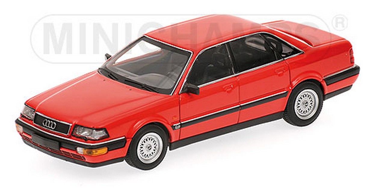 MODELLINO IN SCALA COMPATIBILE CON AUDI V8 1988 RED 1:43 MINICHAMPS PM400016001