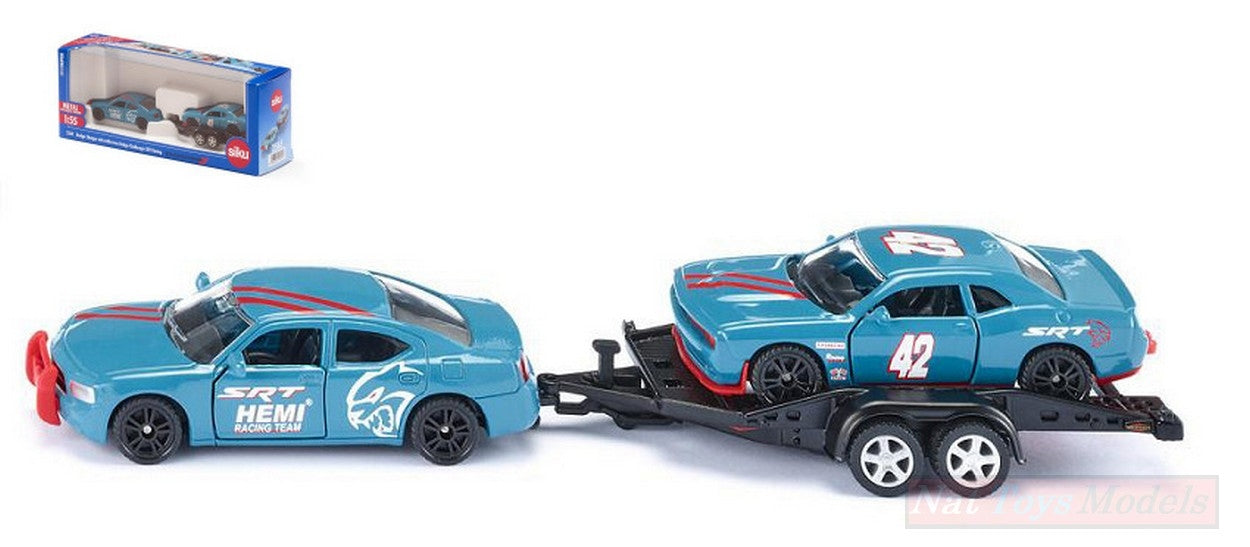 MODELLINO IN SCALA COMPATIBILE CON AUTO DODGE C/TRAILER 1:55 SIKU SK2565