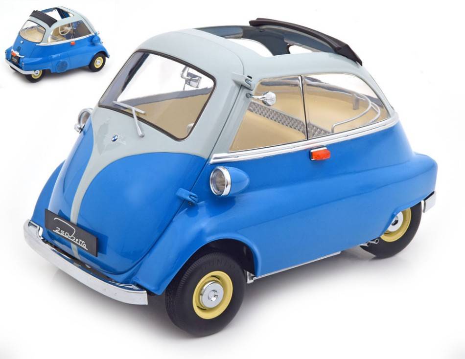 MODELLINO IN SCALA COMPATIBILE CON BMW 250 ISETTA 1959 BLUE/LIGHT BLUE 1:12 KK SCALE KKDC120042