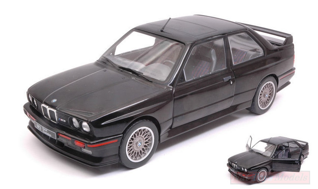 MODELLINO IN SCALA COMPATIBILE CON BMW E30 SPORT EVO 1990 BLACK 1:18 SOLIDO SL1801501