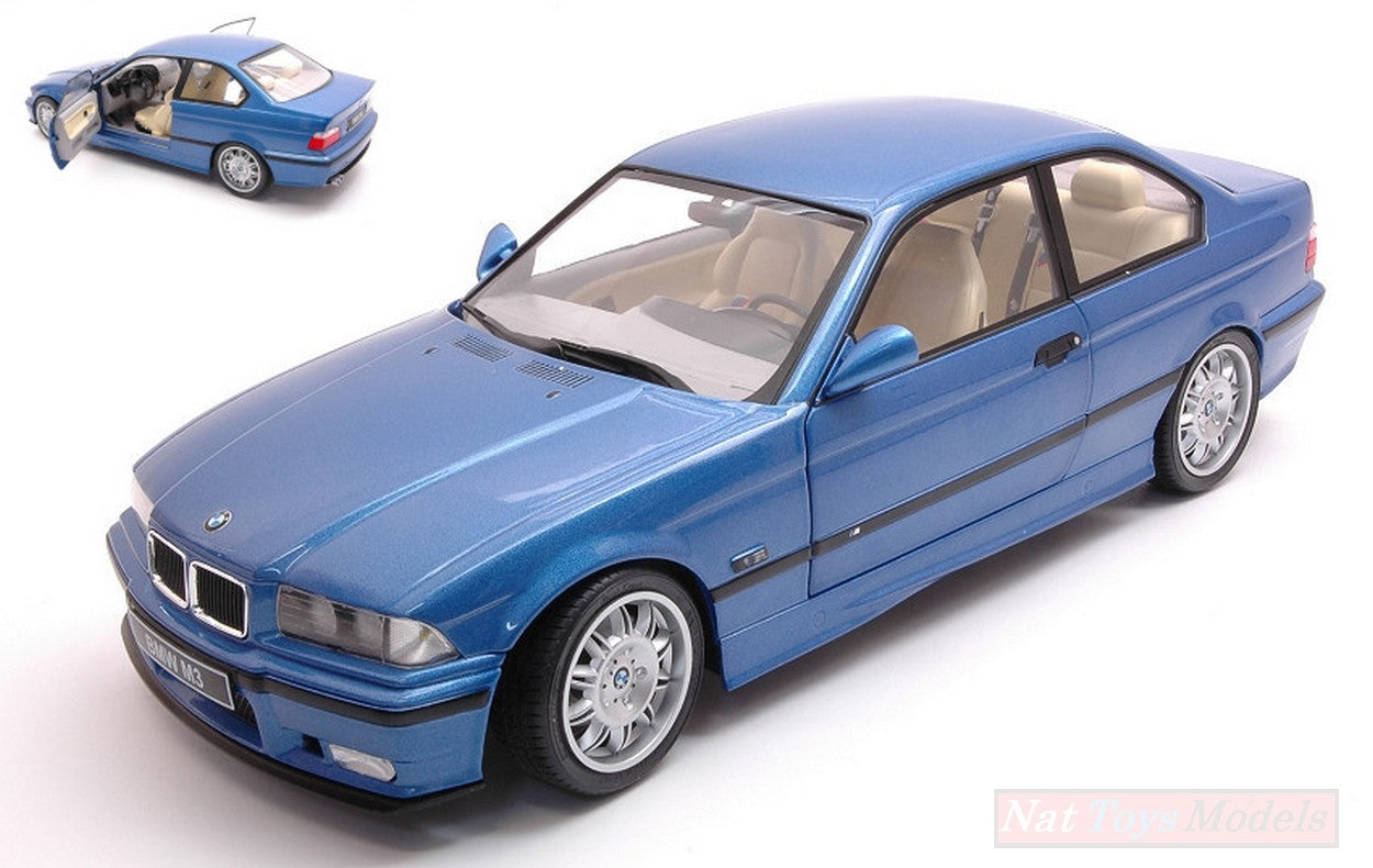 MODELLINO IN SCALA COMPATIBILE CON BMW E36 COUPE M3 1990 BLEU ESTORIL 1:18 SOLIDO SL1803901