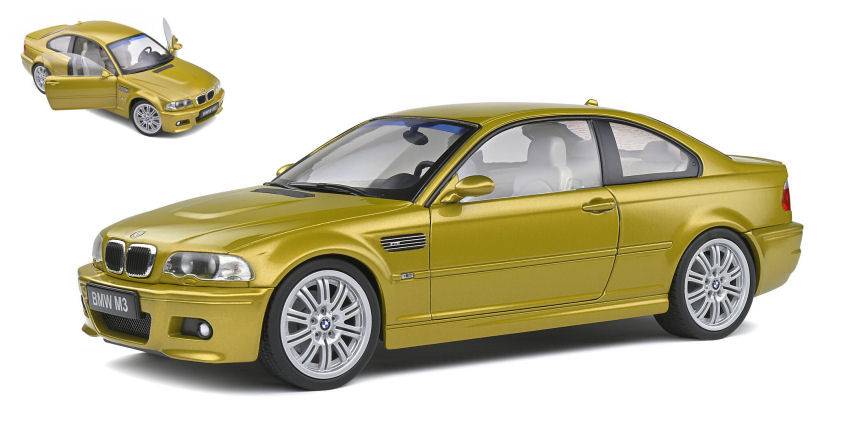 MODELLINO IN SCALA COMPATIBILE CON BMW E46 M3 2000 PHOENIX YELLOW 1:18 SOLIDO SL1806501
