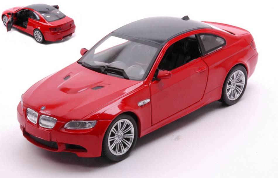 MODELLINO IN SCALA COMPATIBILE CON BMW M 3 COUPE  2008 RED 1:24 NEW RAY NY71053R