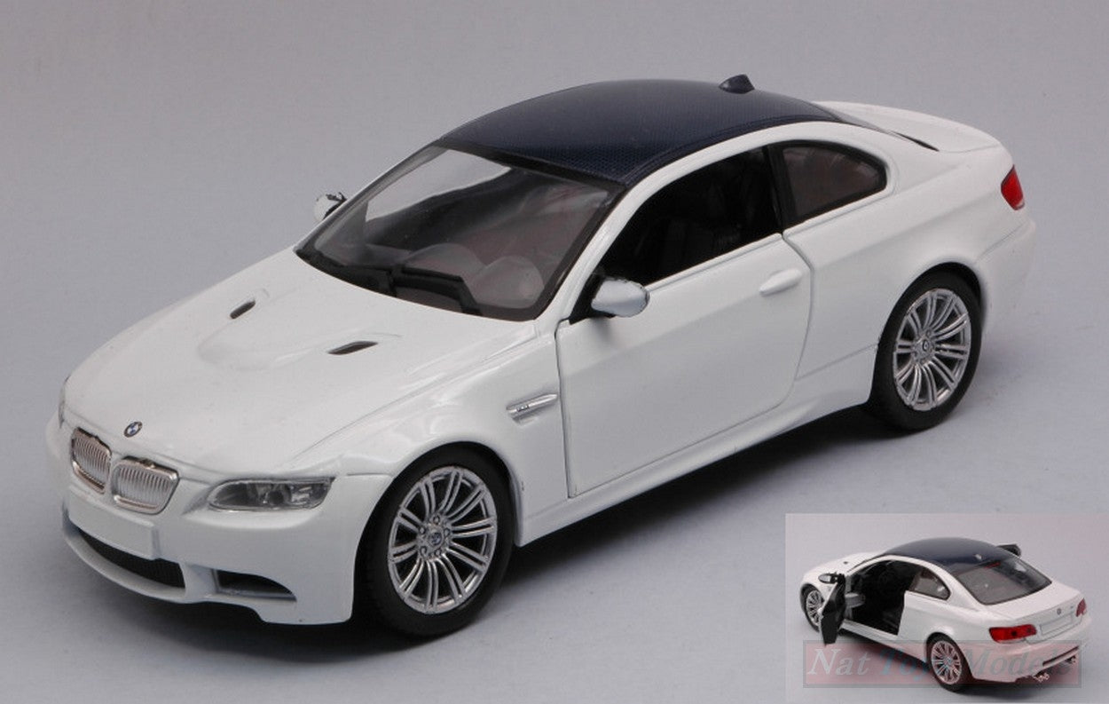 MODELLINO IN SCALA COMPATIBILE CON BMW M 3 COUPE 2008 WHITE 1:24 NEW RAY NY71053W