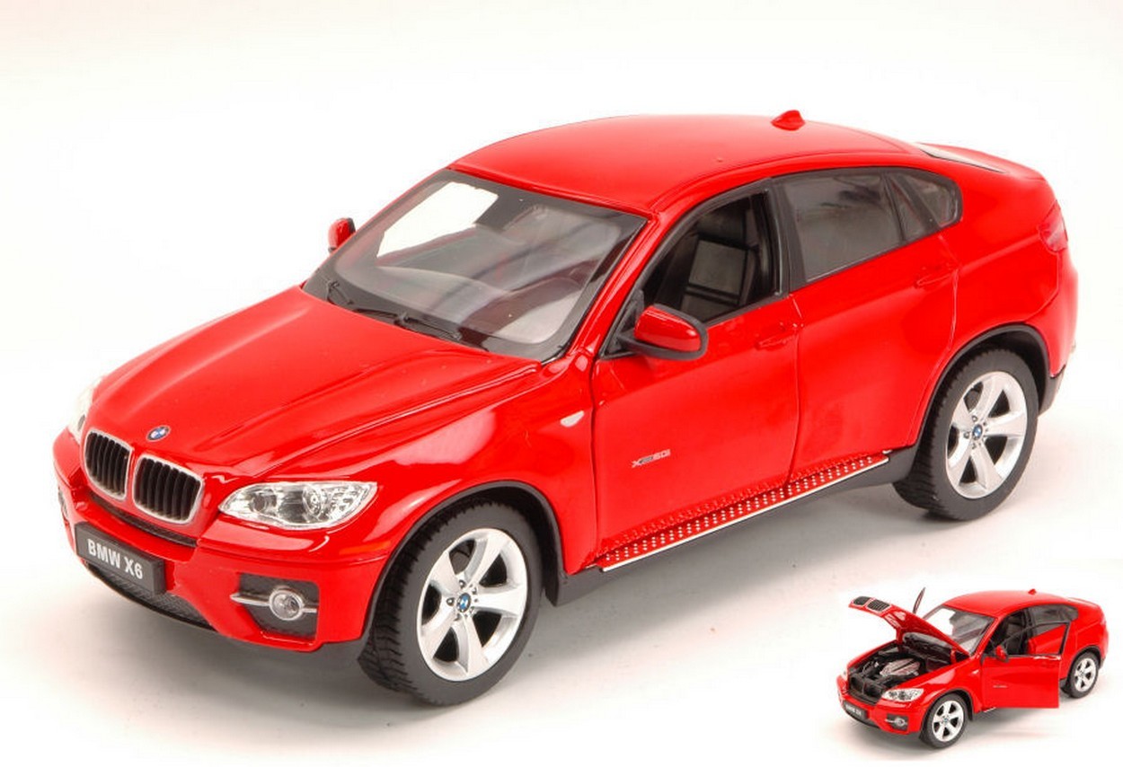 MODELLINO IN SCALA COMPATIBILE CON BMW X6 2010 RED 1:24 RASTAR RAT41500R