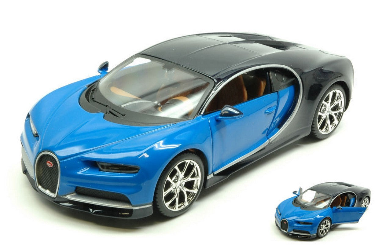 modellino IN SCALA COMPATIBILE CON BUGATTI CHIRON 2016 BLUE/BLACK 1:24 MAISTO MI31514BL