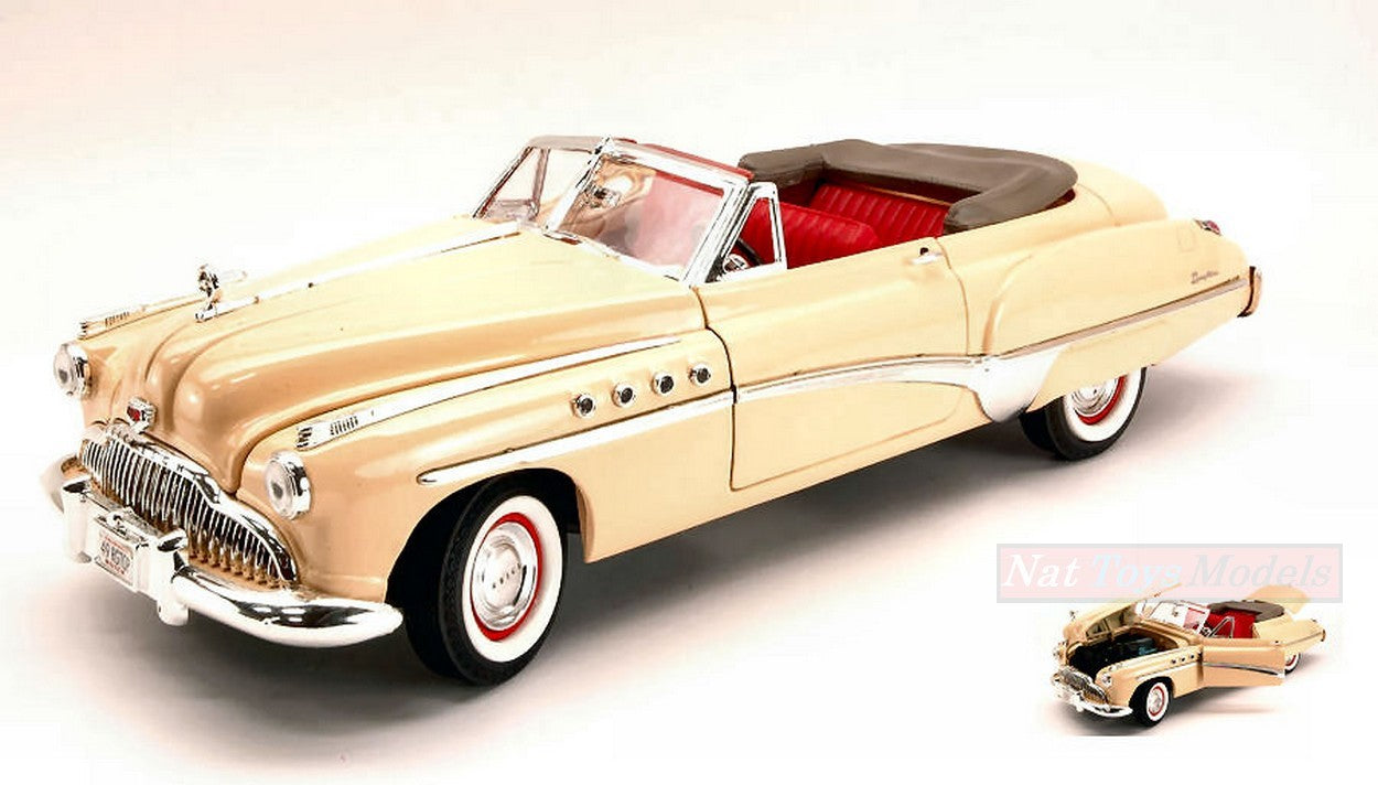 MODELLINO IN SCALA COMPATIBILE CON BUICK ROADMASTER 1949 CREAM 1:18 MOTORMAX MTM73116CR