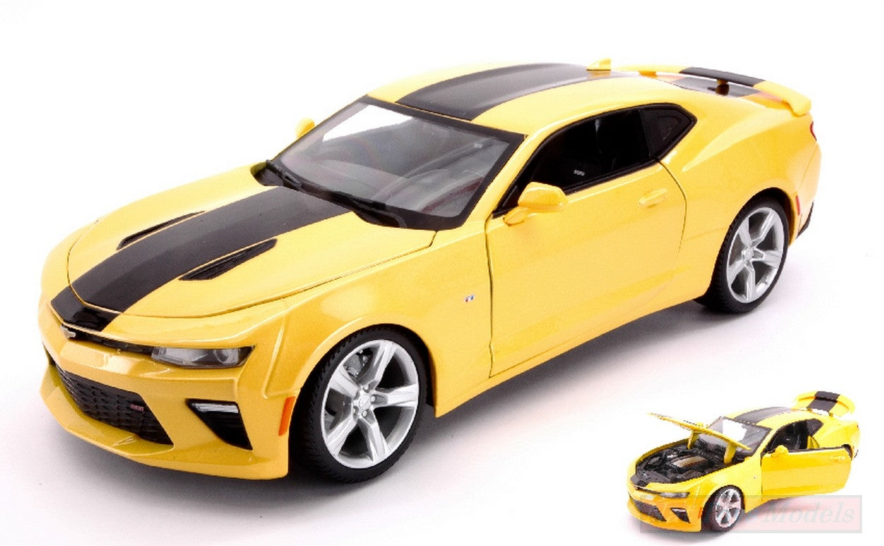 MODELLINO IN SCALA COMPATIBILE CON CHEVROLET CAMARO SS 2016 YELLOW 1:18 MAISTO MI31689Y