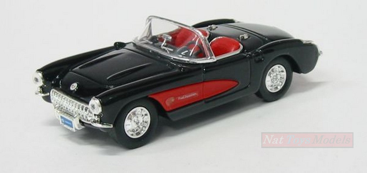 MODELLINO IN SCALA COMPATIBILE CON CHEVROLET CORVETTE 1957 BLACK 1:43 LUCKY LDC94209BK