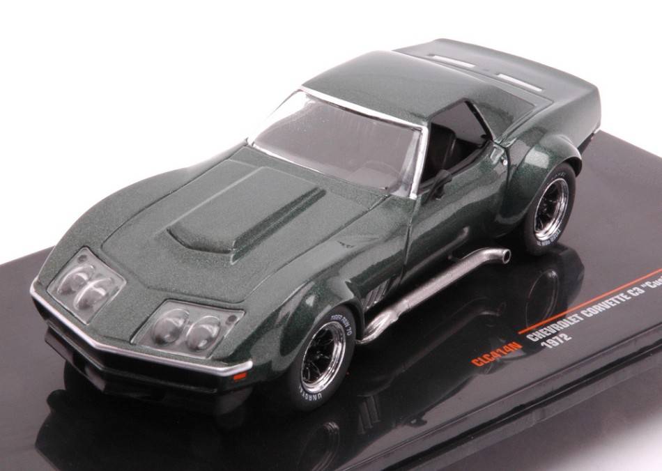 MODELLINO IN SCALA COMPATIBILE CON CHEVROLET CORVETTE CUSTOM (C3) 1972 MET.GREEN 1:43 IXO MODEL CLC414N