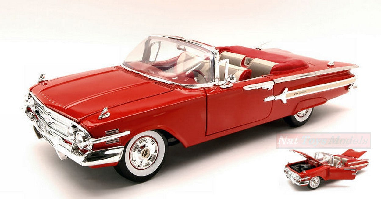 MODELLINO IN SCALA COMPATIBILE CON CHEVROLET IMPALA 1960 RED 1:18 MOTORMAX MTM73110R