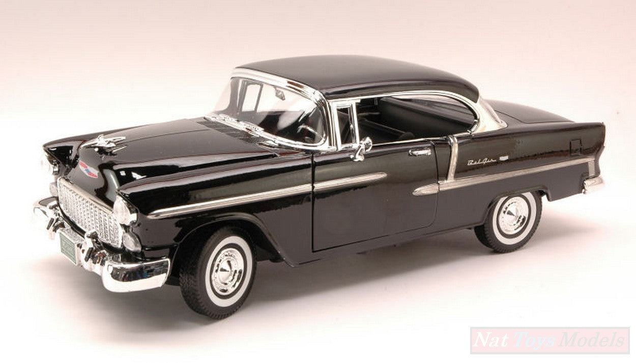 MODELLINO IN SCALA COMPATIBILE CON CHEVY BEL AIR 1955 BLACK 1:18 MOTORMAX MTM73185BK