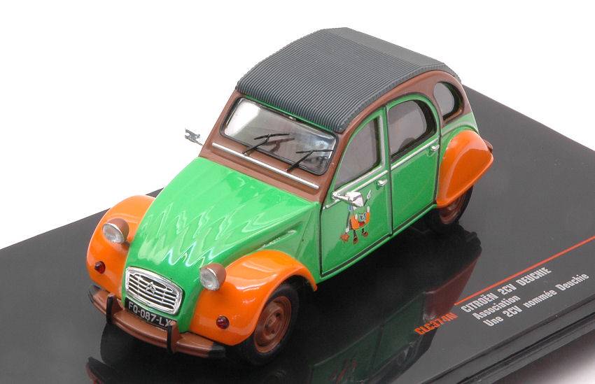 MODELLINO IN SCALA COMPATIBILE CON CITROEN 2 CV GREEN/ORANGE 1978 "DEUCHIE"  DONATION 1:43 IXO MODEL CLC374N