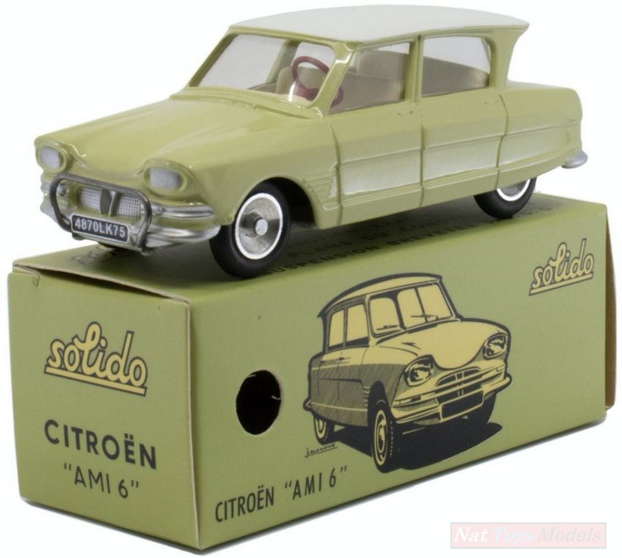 MODELLINO IN SCALA COMPATIBILE CON CITROEN AMI 6 BERLINE CERT CLAIR CLUB SOLIDO 1:43 SOLIDO SL1001141