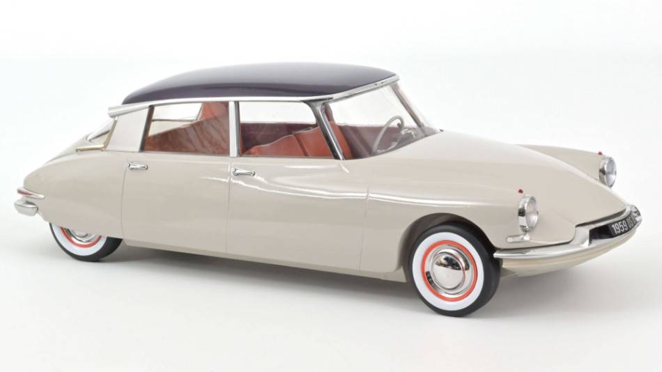 SCALE MODEL COMPATIBLE WITH CITROEN DS 19 1959 GRIS ROSE' & AUBERGINE 1:12 NOREV NV121570