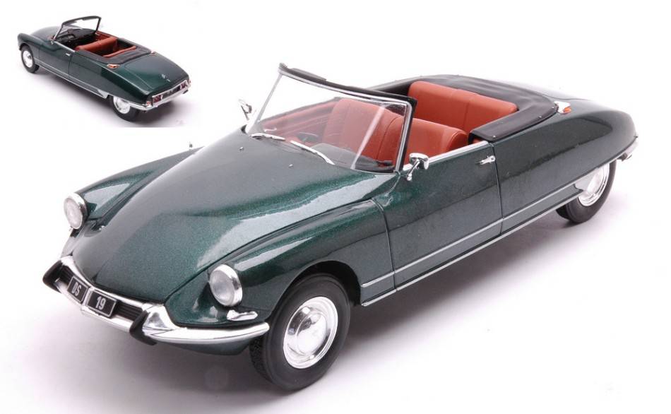 MODELLINO IN SCALA COMPATIBILE CON CITROEN DS 19 CONVERTIBLE 1963 MET.DARK GREEN 1:24 WHITEBOX WB124180