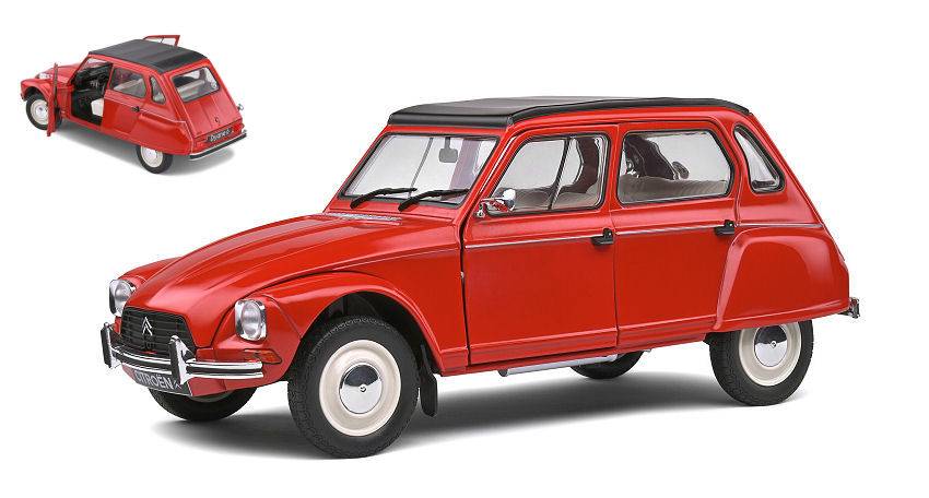 MODELLINO IN SCALA COMPATIBILE CON CITROEN DYANE 6 1968 ROUGE CORSAIRE 1:18 SOLIDO SL1800307