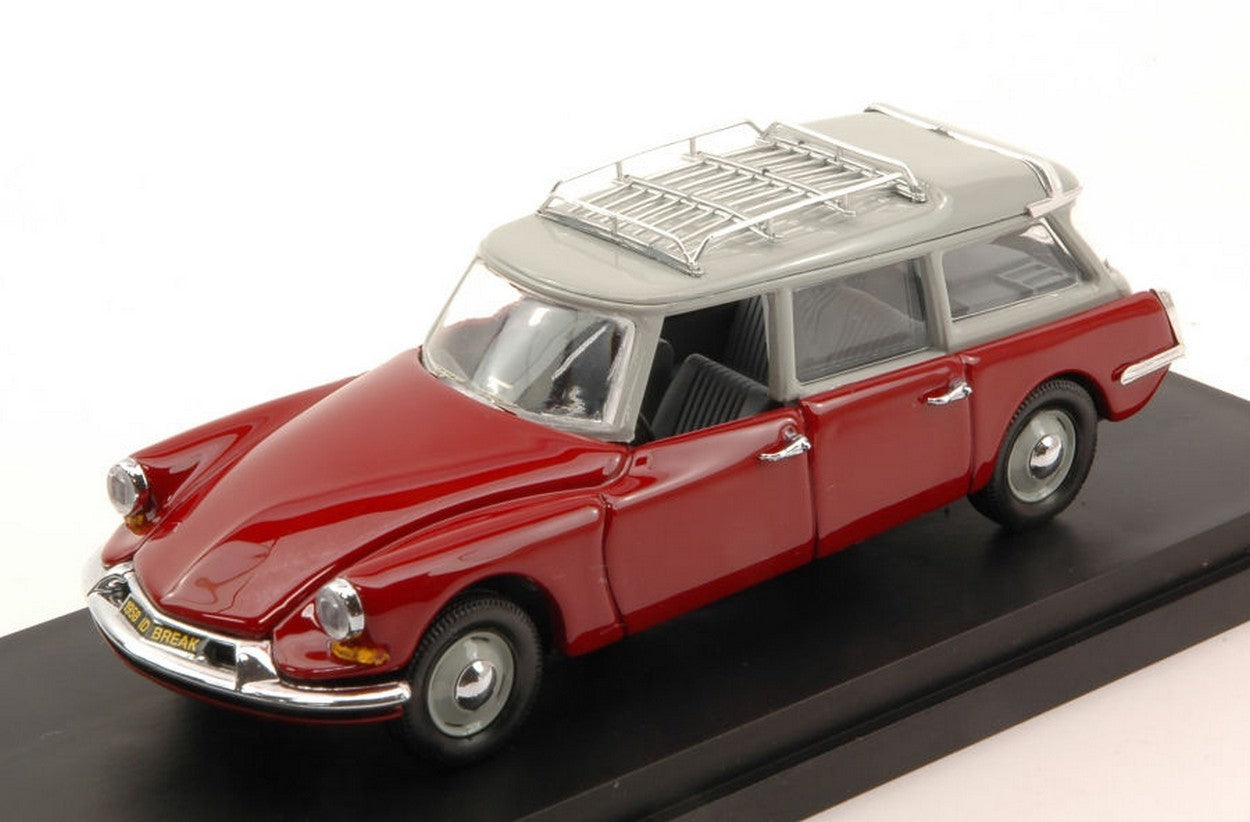 MODELLINO IN SCALA COMPATIBILE CON CITROEN ID 19 BREAK 1962 BORDEAUX/GRIGIO 1:43 RIO RI4493