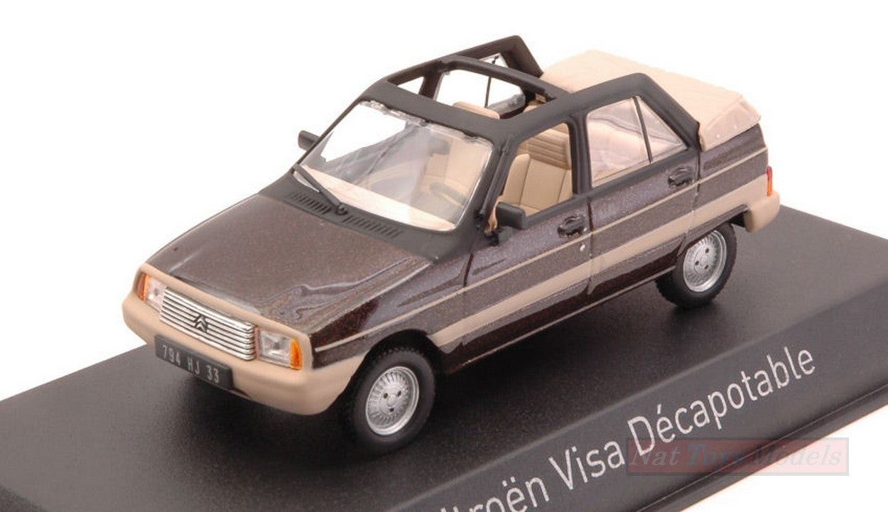 MODELLINO IN SCALA COMPATIBILE CON CITROEN VISA DECAPOTABLE 1984 VISON BROWN 1:43 NOREV NV150943