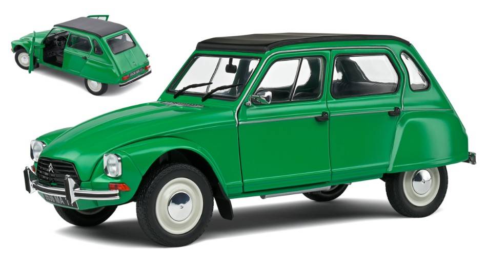 MODELLINO IN SCALA COMPATIBILE CON CITRONE DYANE 6 1976 GREEN 1:18 SOLIDO SL1800308