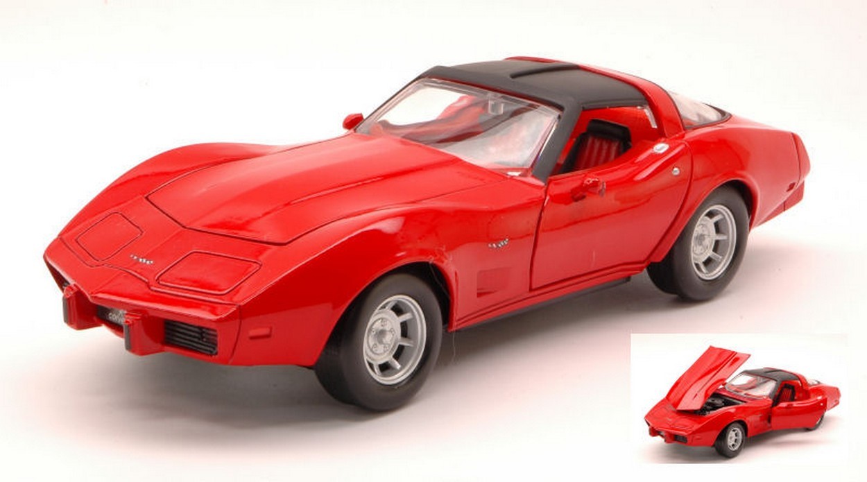 MODELLINO IN SCALA COMPATIBILE CON CORVETTE 1979 RED 1:24 MOTORMAX MTM73244RD