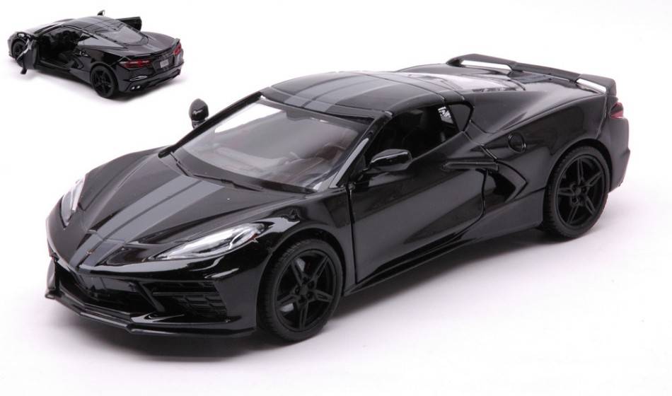MODELLINO IN SCALA COMPATIBILE CON CORVETTE STINGRAY 2020 BLACK 1:24 MOTORMAX MTM79360BK